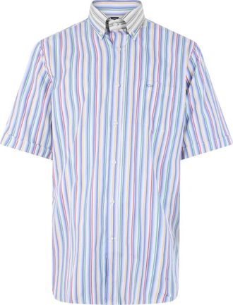 Paul & Shark Korte mouw gestreept shirt - Heren - Korte mouwen Overhemden - Veelkleurig - 5XL - Katoen - Overhemden