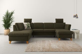 HOME AFFAIRE Wohnlandschaft »Trelleborg U-Form« Federkern-Polsterung, wahlweise mit Bettfunktion und Stauraum