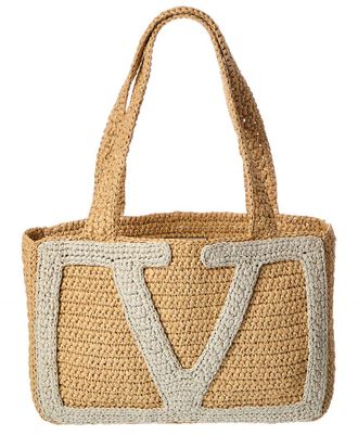 Valentino Viva Medium Raffia Tote