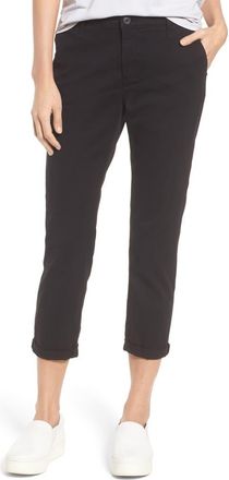 AG - Adriano Goldschmied Caden Crop Twill Trousers in Super Black at Nordstrom Rack, Size 27