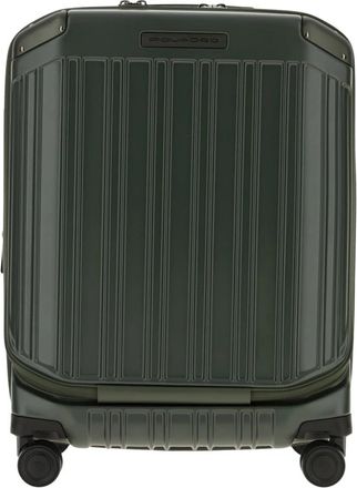 Piquadro Trolley Cabin Front Middle Open 4 Wielen - unisex - Handbagage koffer - Groen - ONE Size - Leer - Koffers