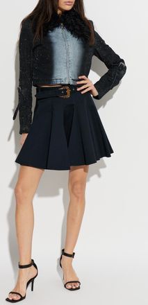 Versace Jeans Couture Short Skirt With Belt, Womens, Black
