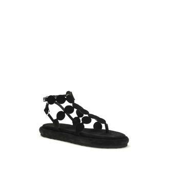 Pierre Hardy Womens Black Calf Leather Bos Taurus Platform Sandals