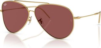 Ray-Ban Aviator Reverse 59mm Pilot Sunglasses in Dark Violet at Nordstrom