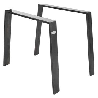 ML Design 2x patas de mesa industrial loft 90x72 cm en acero gris oscuro forma u