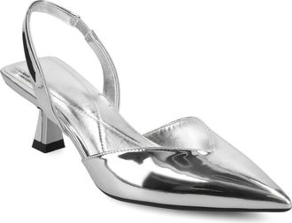 Journee Collection Fallon Slingback Pump in Silver at Nordstrom Rack, Size 6.5