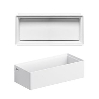 Clou New Flush fontein 38x18cm zonder kranenbank met afvoerplaat aluite Wit mat
