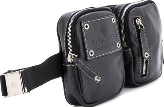Gucci Crest Double Leather belt bag - Zwart