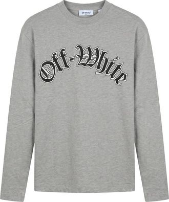 Off-white Shirt met lange mouwen - Heren - Tops - Grijs - Maat: L Katoen