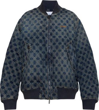 Off-white Isolerend Monogram Colbert - Heren - Bomber jackets - Blauw - M - Katoen - Jassen