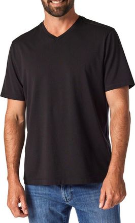 34 Heritage Deconstructed V-Neck Pima Cotton T-Shirt in Black at Nordstrom, Size Medium