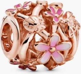Pandora Daisy Rose Charm With Shaded Pink Enamel