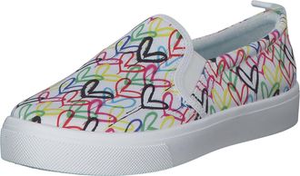 Skechers Womens Poppy Drippin Love Shoes, White & Multi Canvas, 3 UK