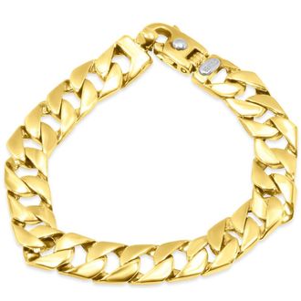 Pompeii3 Mens Curb Link 14k Gold (57gram) or Platinum (91gram) 12mm Bracelet 8.5