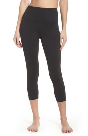 Zella Live In High Waist Crop Leggings in Black at Nordstrom, Size Large