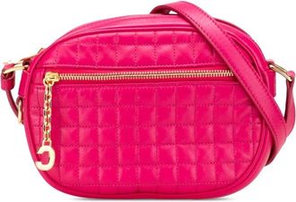 Celine Pre-owned Gevulde Leren Schoudertas met Kettingdetail - Dames - Vintage Schoudertas - Roze - ONE Size - Leer - Vintage