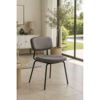 Regalos Miguel Sillas Comedor - Silla Liora Terciopelo - Gris Oscuro