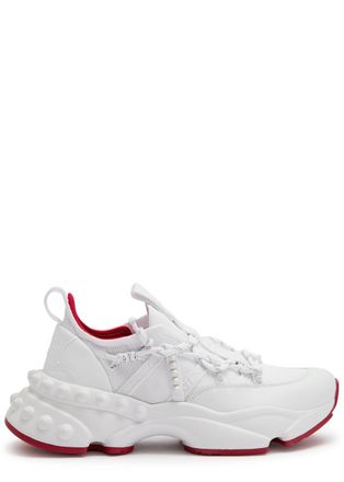 Christian Louboutin Trailnrun Panelled Mesh-knit Sneakers - White - 39 (IT39 / UK6)