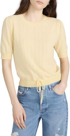 Frame Denim The Cashmere Charm Pointelle Sweater in Canary at Nordstrom, Size X-Large