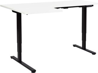 Beliani Beliani - Electric Adjustable Left Corner Desk Modern L-Shaped 160 x 59 cm White Top and Black Base Destines