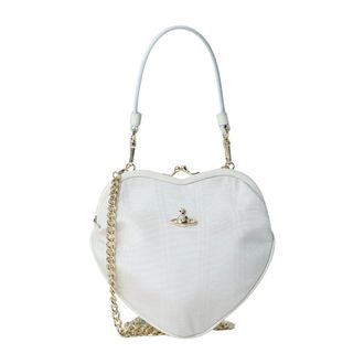 Vivienne Westwood Cross Body Bags, female, White, Size: ONE SIZE Belle Heart Frame Handbag