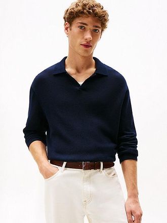 Tommy Hilfiger Lightweight Relaxed Open Placket Polo Jumper