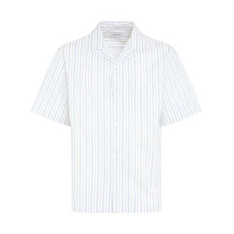 Alexander McQueen Overhemden, Heren, Wit, L, Katoen, Skull Stripe Motif Shirt