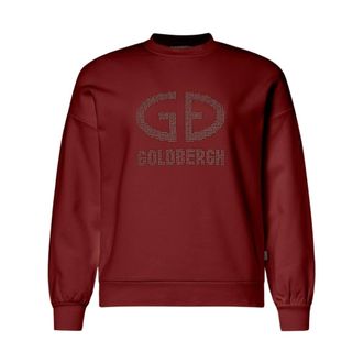 Goldbergh Sweatshirts, female, Red, XS, Studs Logo Crew Neck Sweatshirt