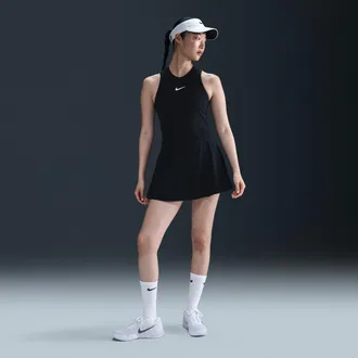 Nike Womens Victory Dri-FIT Short Flouncy Tennis Skirt in Black | FD5577-010
