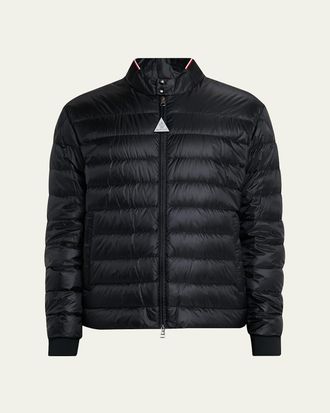 Moncler Mens Quilted Nylon Short Down Jacket
