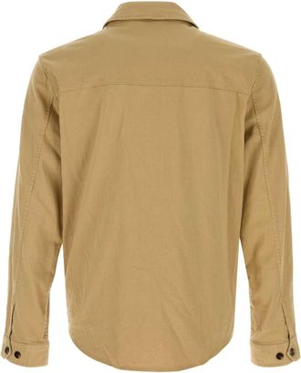 Woolrich Mens Blend Overshirt Beige Cotton Linen Elastane Jacket
