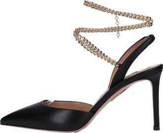 Aquazzura Flash Pump 85 - Dames - Pumps - Zwart - 37 EU - Leer - Schoenen