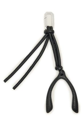 AllSaints Leather Wisbone Key Ring in Black at Nordstrom