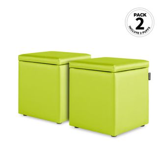 Happers Puff Cubo Arc&oacute;n Polipiel Verde Pack 2 Unidades Verde