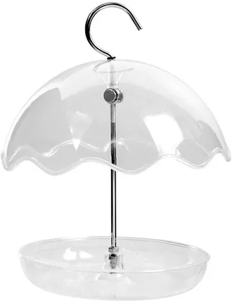 OEM Casetta Per Uccelli Con Mangiatoia Per Esterni, Design A Piattaforma Aperta, Alta 23 Cm, Trasparente