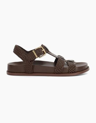 Dune London Womens Lo Looking Textured Open Toe Fisherman Sandals - Brown - Size: 7