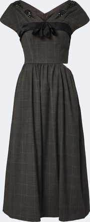 Simone Rocha Prince of Wales check wool midi dress