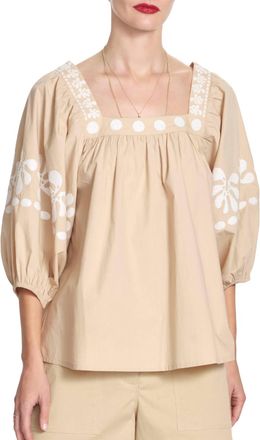 Corey Lynn Calter Winnie Top - Presses Flower In Tan