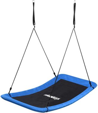 Relaxdays Relaxdays Curved Nest Swing, Children & Adults, 150 kg, Multi-Child, WxD: 150x80 cm, Blue