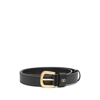 Valentino Garavani VLogo Signature Belt - female - Valentino Garavani - Belts - Black - 80 CM - Accessories