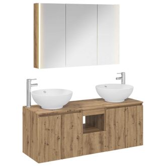 vidaXL Juego De Muebles De Ba&ntilde;o 4 Uds. Roble Artisan Vidaxl