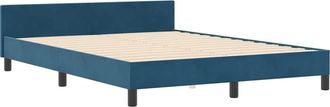 vidaXL Letto A Molle Con Testiera Blu Scuro 140 X 200 Cm Velluto Vidaxl