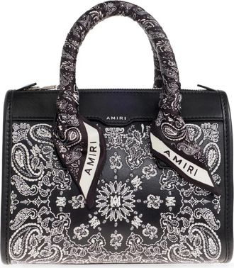 Amiri Bandana Micro Triangle - Dames - Handtassen - Zwart - ONE Size - Leer - Tassen