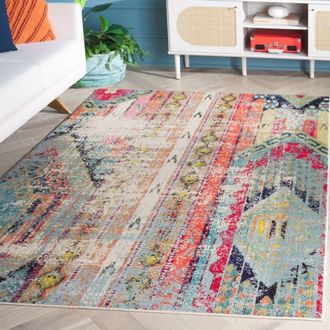 Safavieh Alfombra boho chic de polipropileno multicolor, 201 x 279 cm