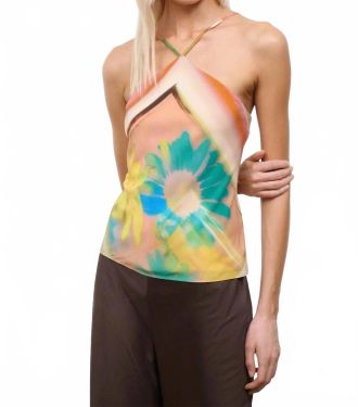 Staud Cubism Top In Superbloom Scarf