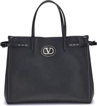 Valentino Garavani Tassen, Dames, Zwart, ONE Size, Leer, Elegante Antibes Leren Handtas