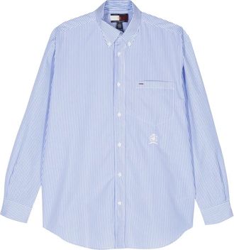 Tommy Hilfiger Wit Katoenen Shirt met Lange Mouwen - Dames - Overhemden - Wit - XL - Katoen - Overhemden