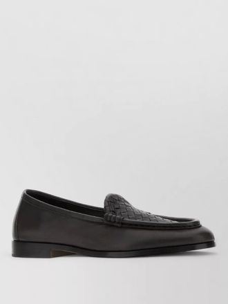 Bottega Veneta leather silenzio loafers featuring woven detail