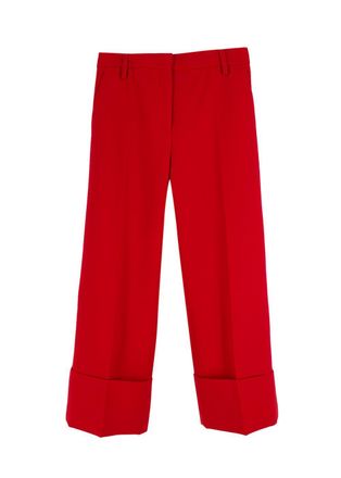 Valentino Garavani Valentino Red Cropped Tailored Suit Trousers Size XXS