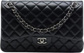 Chanel Pre-owned Classic Double Flap Shoulder Bag - Dames - Vintage Schoudertas - Zwart - ONE Size - Leer - Vintage